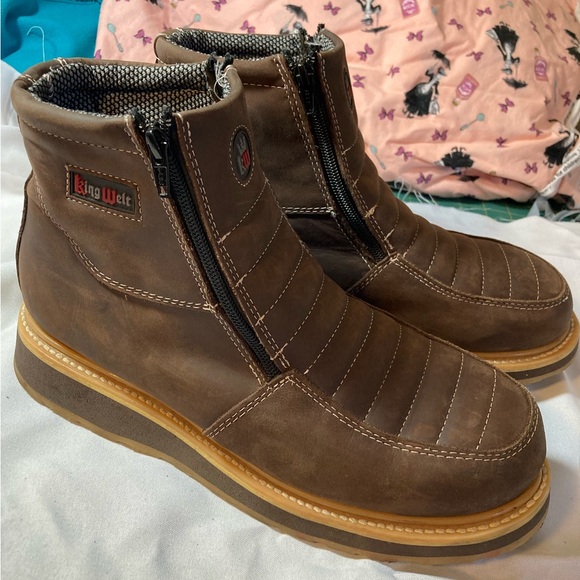 King Welt Boots Ultra Flex 6” Double Zipper Leather - Picture 2 of 6